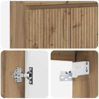 Produktbild för Väggmonterad handfatsspegel Artisan-ek 49,5 x 35 x 63 cm