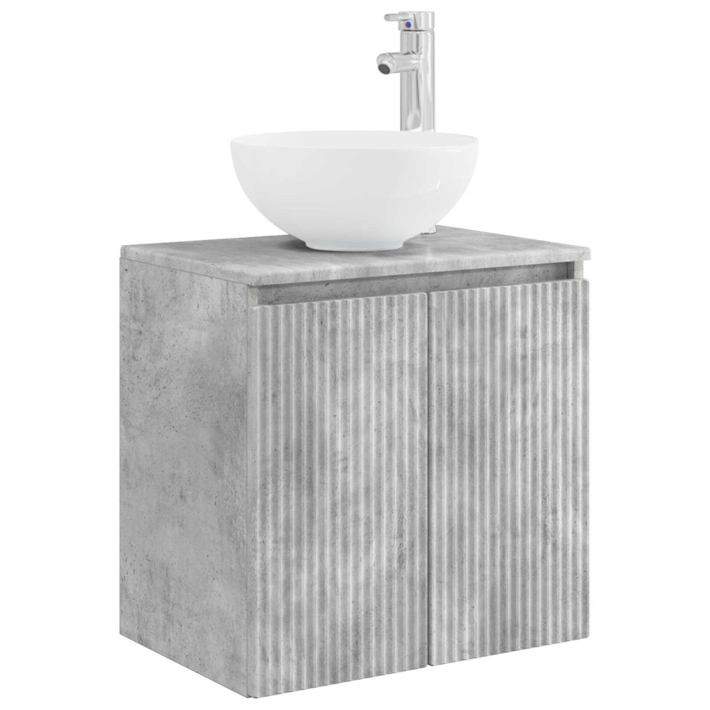 Produktbild för Väggmonterad handfatsspegel Betonggrå 49,5 x 41 x 64,5 cm