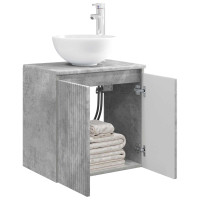 Produktbild för Väggmonterad handfatsspegel Betonggrå 49,5 x 41 x 64,5 cm