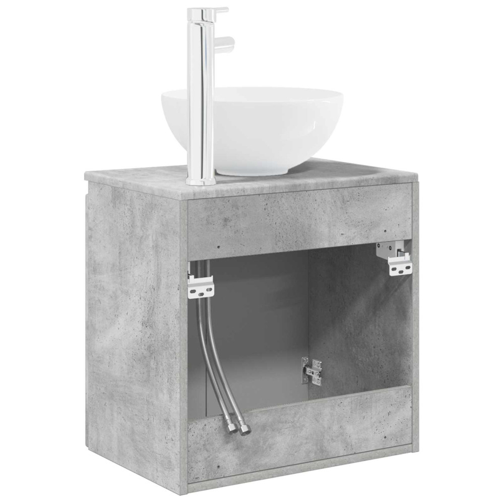 Produktbild för Väggmonterad handfatsspegel Betonggrå 49,5 x 41 x 64,5 cm