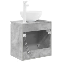 Produktbild för Väggmonterad handfatsspegel Betonggrå 49,5 x 41 x 64,5 cm