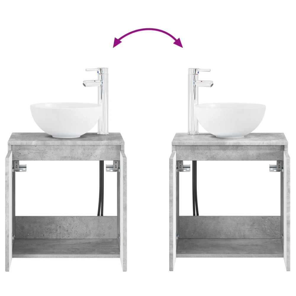 Produktbild för Väggmonterad handfatsspegel Betonggrå 49,5 x 41 x 64,5 cm