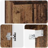 Produktbild för Väggmonterad handfatsspegel Gammalt trä 49,5 x 41 x 64,5 cm