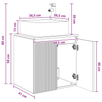 Produktbild för Väggmonterad handfatsspegel Rökt ek 49,5 x 41 x 63 cm