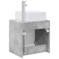 Produktbild för Väggmonterad handfatsspegel Betonggrå 53 x 35 x 63 cm
