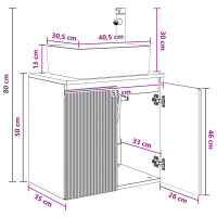 Produktbild för Väggmonterad handfatsspegel Rökt ek 53 x 35 x 63 cm