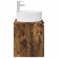 Produktbild för Väggmonterad handfatsspegel Rökt ek 49,5 x 44,5 x 65 cm