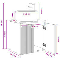 Produktbild för Väggmonterad handfatsspegel Rökt ek 49,5 x 44,5 x 66 cm