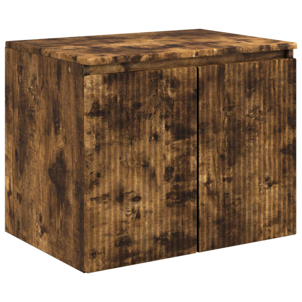 Produktbild för Väggmonterat Badrumsskåp Rökt ek 62,5 x 44,5 x 50 cm
