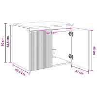 Produktbild för Väggmonterat Badrumsskåp Rökt ek 62,5 x 44,5 x 50 cm
