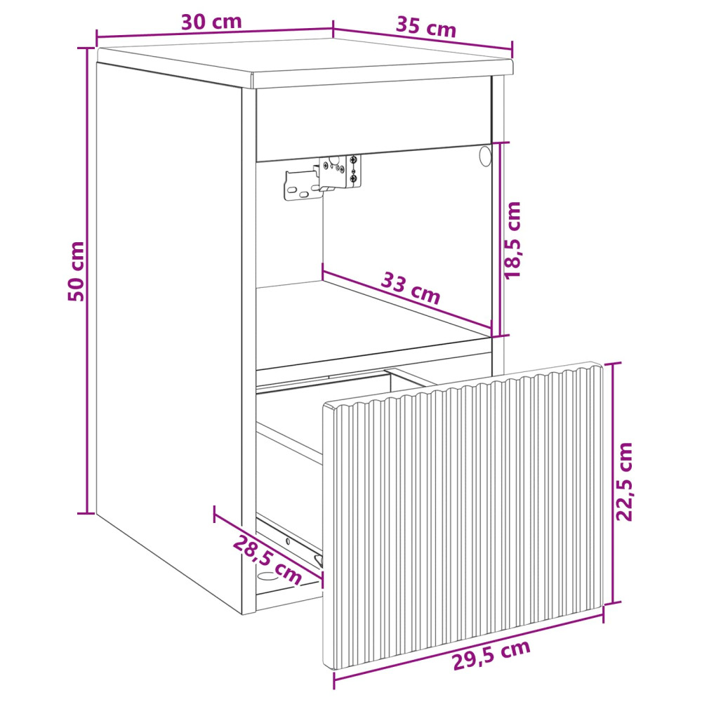 Produktbild för Badrumsskåp Rökt ek 30 x 35 x 50 cm Konstruerat trä