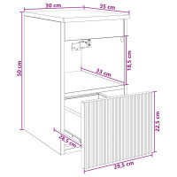 Produktbild för Badrumsskåp Rökt ek 30 x 35 x 50 cm Konstruerat trä