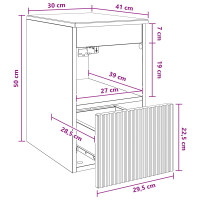 Produktbild för Badrumsskåp Rökt ek 30 x 41 x 50 cm Konstruerat trä