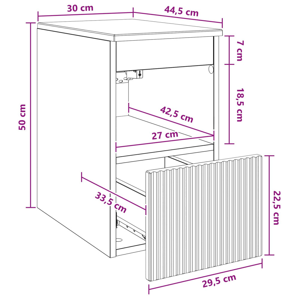Produktbild för Badrumsskåp Rökt ek 30 x 44,5 x 50 cm Konstruerat trä