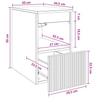 Produktbild för Badrumsskåp Rökt ek 30 x 44,5 x 50 cm Konstruerat trä