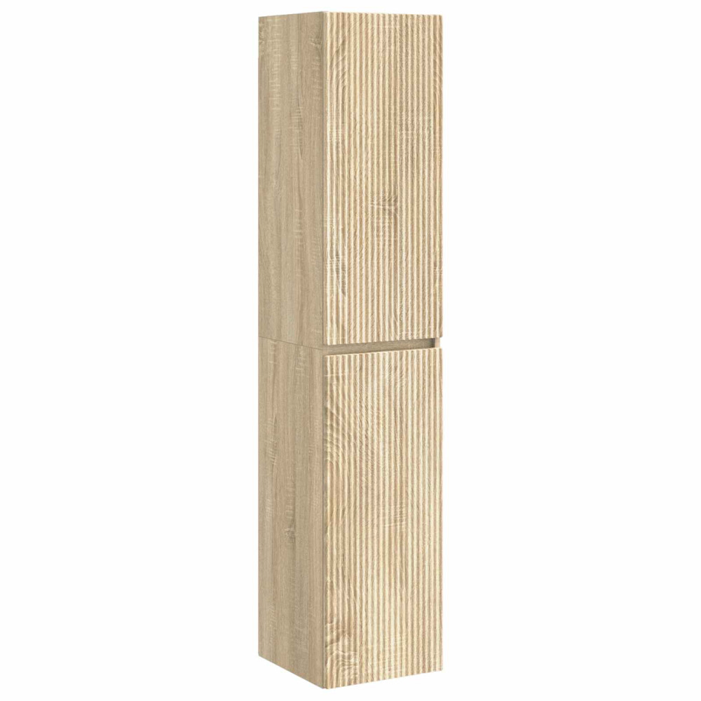 Produktbild för Väggmonterat Badrumsskåp Sonoma-ek 33 x 34,5 x 160 cm