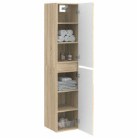 Produktbild för Väggmonterat Badrumsskåp Sonoma-ek 33 x 34,5 x 160 cm