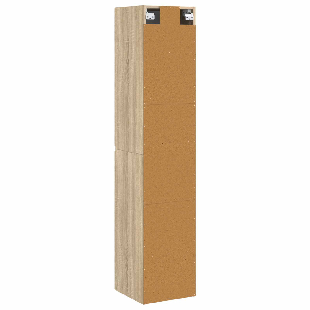 Produktbild för Väggmonterat Badrumsskåp Sonoma-ek 33 x 34,5 x 160 cm