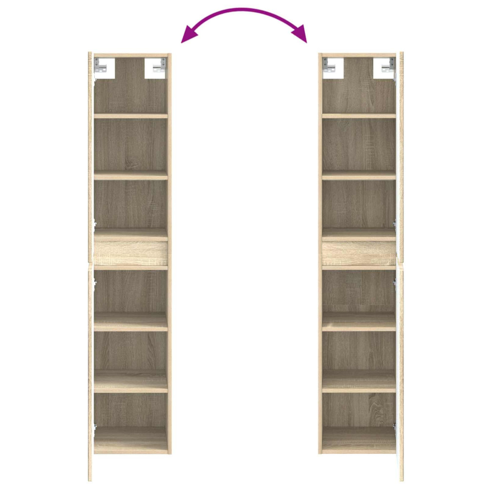 Produktbild för Väggmonterat Badrumsskåp Sonoma-ek 33 x 34,5 x 160 cm