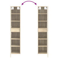 Produktbild för Väggmonterat Badrumsskåp Sonoma-ek 33 x 34,5 x 160 cm
