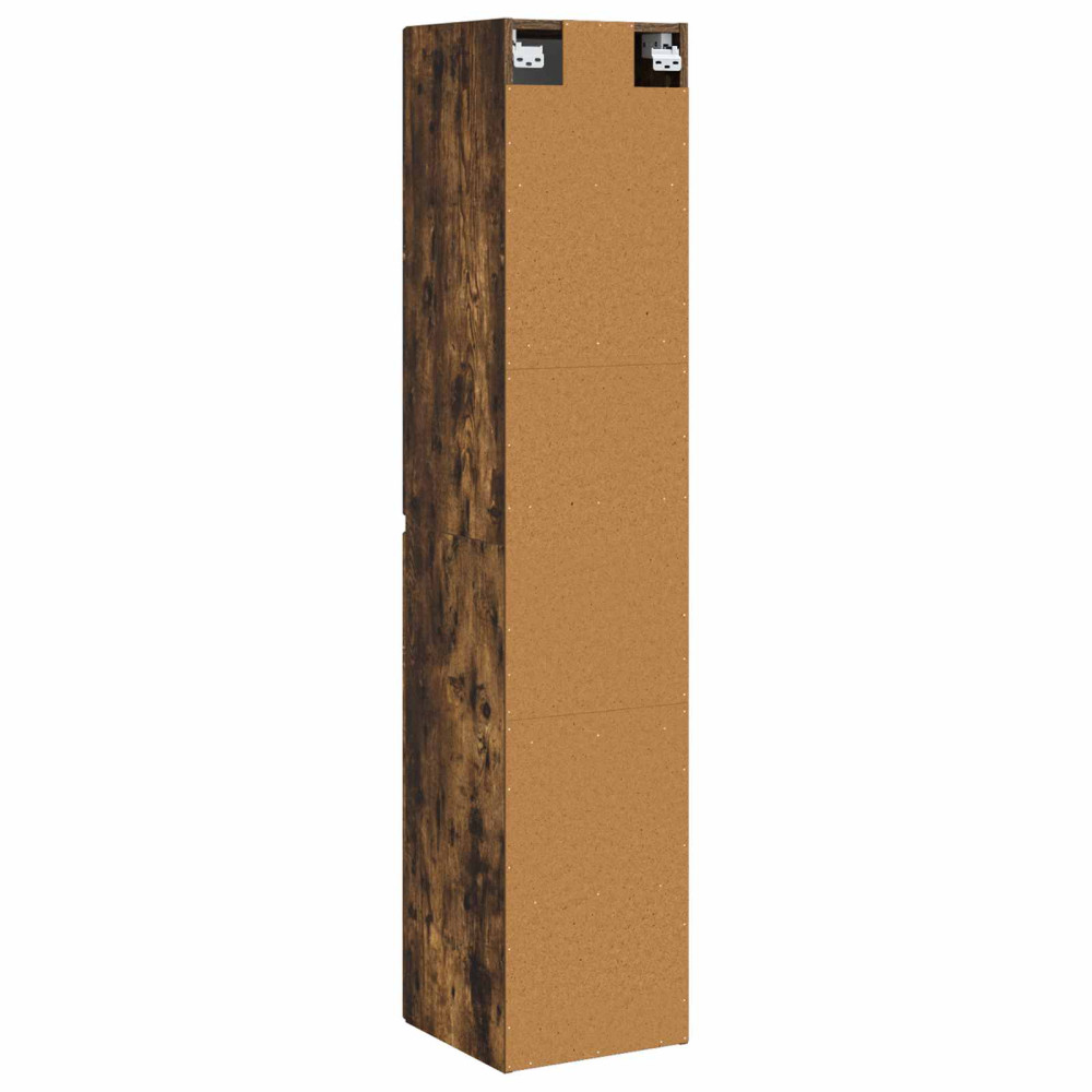 Produktbild för Väggmonterat Badrumsskåp Rökt ek 33 x 34,5 x 160 cm