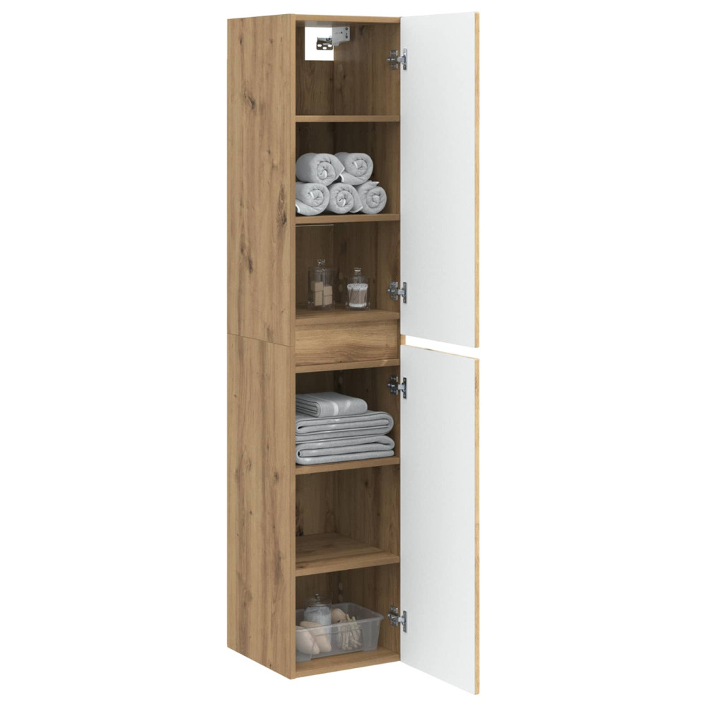 Produktbild för Väggmonterat Badrumsskåp Artisan-ek 33 x 34,5 x 160 cm
