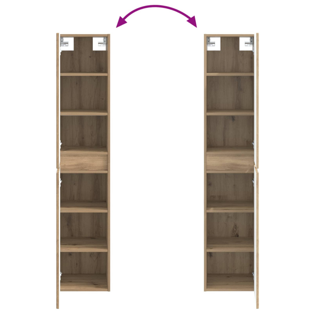 Produktbild för Väggmonterat Badrumsskåp Artisan-ek 33 x 34,5 x 160 cm
