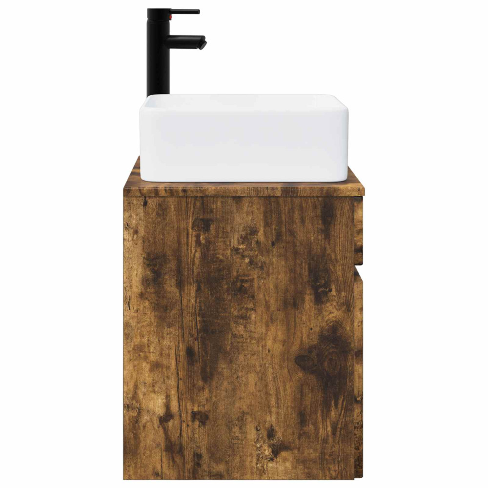 Produktbild för Väggmonterad handfatsspegel Rökt ek 49 x 41 x 63 cm