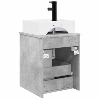 Produktbild för Väggmonterad Handfat Vanity Betonggrå 39 x 41 x 62,5 cm