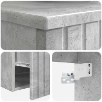 Produktbild för Väggmonterad Handfat Vanity Betonggrå 39 x 41 x 62,5 cm