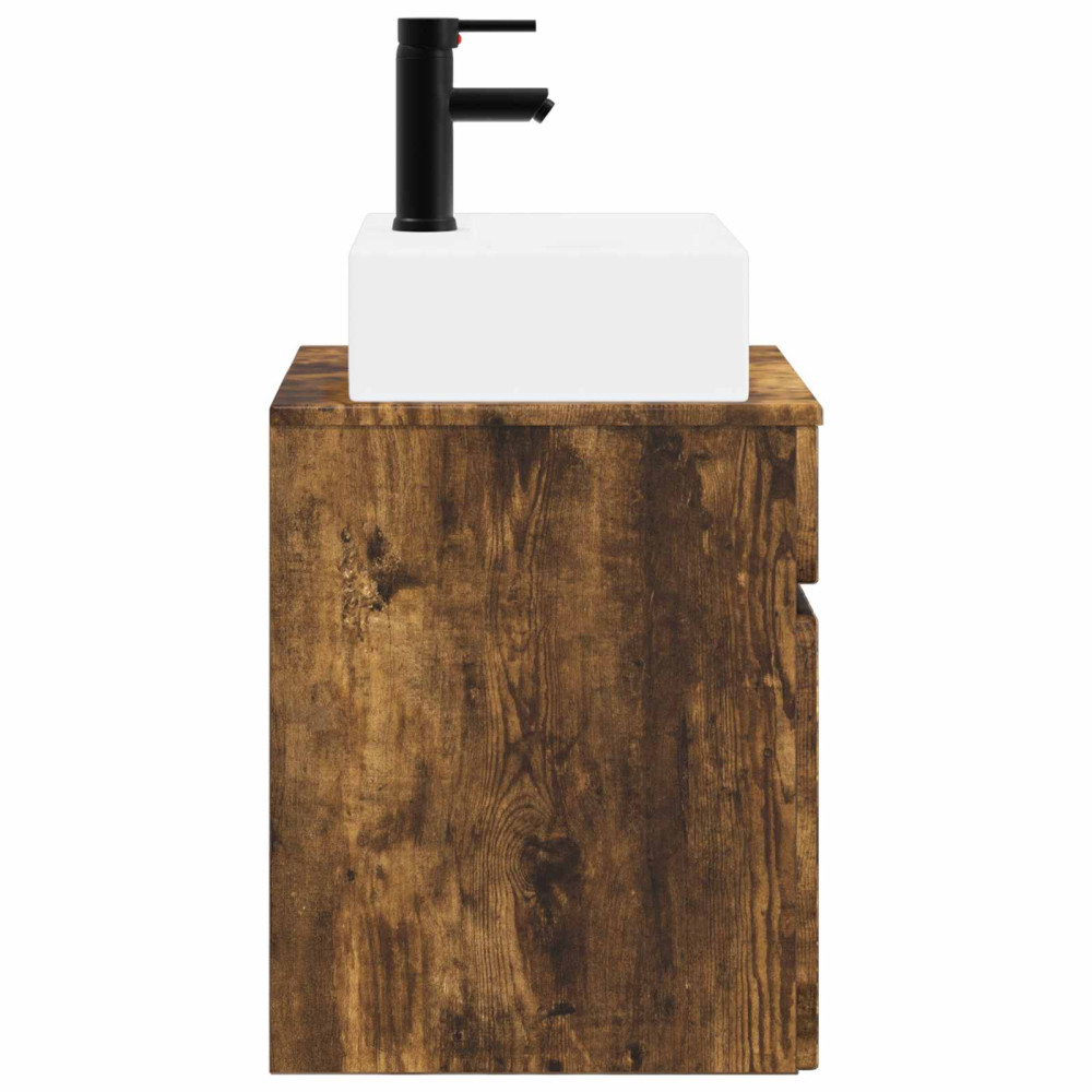 Produktbild för Väggmonterad Handfat Vanity Rökt ek 39 x 41 x 62,5 cm
