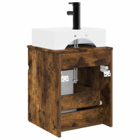 Produktbild för Väggmonterad Handfat Vanity Rökt ek 39 x 41 x 62,5 cm