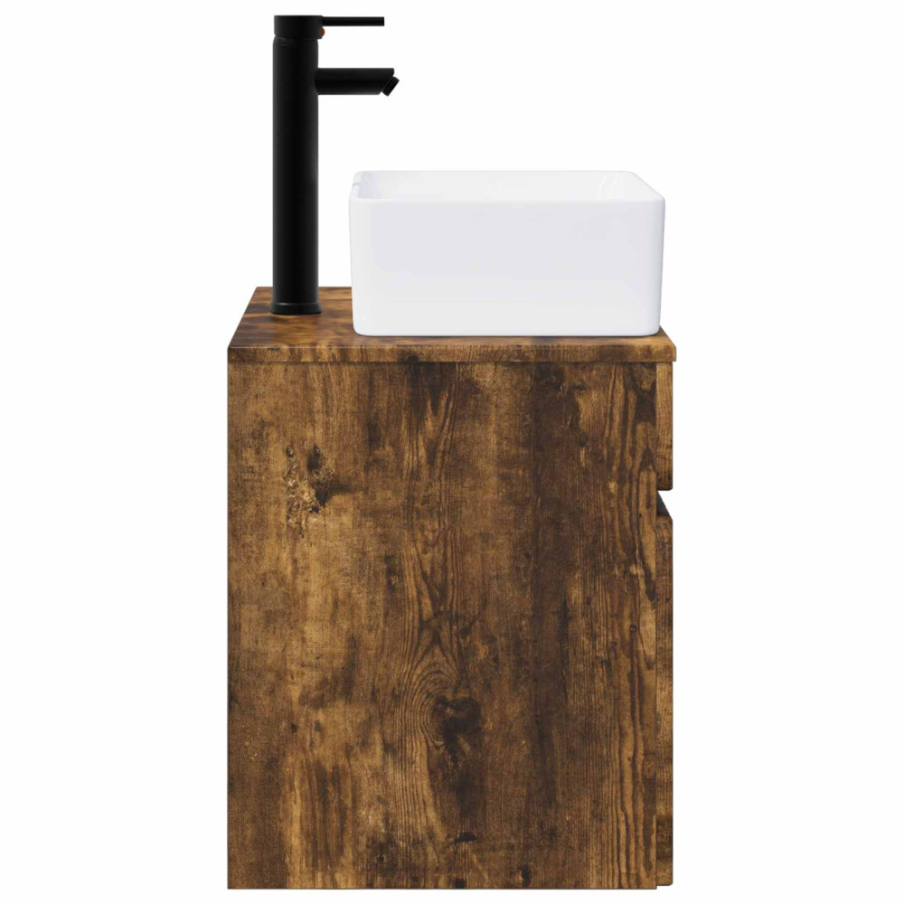 Produktbild för Väggmonterad handfatsspegel Rökt ek 49 x 41 x 63 cm