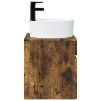 Produktbild för Väggmonterad handfatsspegel Rökt ek 49 x 44,5 x 65 cm