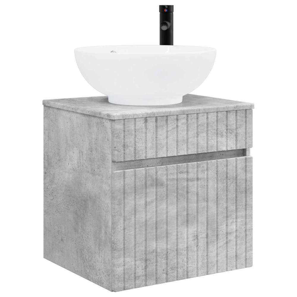 Produktbild för Väggmonterad handfatsspegel Betonggrå 49 x 44,5 x 66,5 cm
