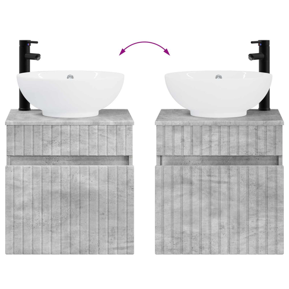 Produktbild för Väggmonterad handfatsspegel Betonggrå 49 x 44,5 x 66,5 cm