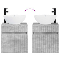 Produktbild för Väggmonterad handfatsspegel Betonggrå 49 x 44,5 x 66,5 cm