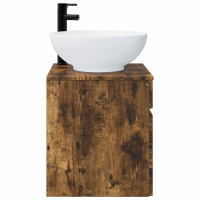 Produktbild för Väggmonterad handfatsspegel Rökt ek 49 x 44,5 x 66,5 cm
