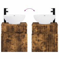 Produktbild för Väggmonterad handfatsspegel Rökt ek 49 x 44,5 x 66,5 cm