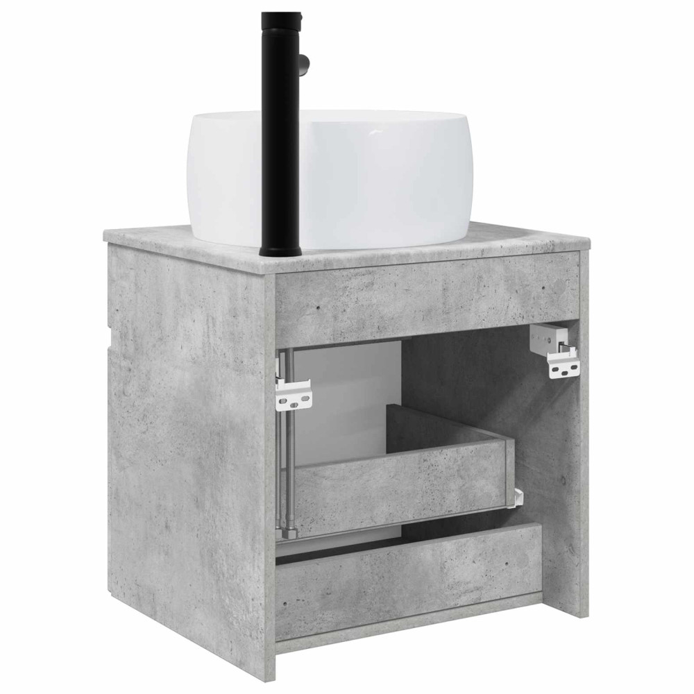 Produktbild för Väggmonterad handfatsspegel Betonggrå 49 x 44,5 x 66 cm