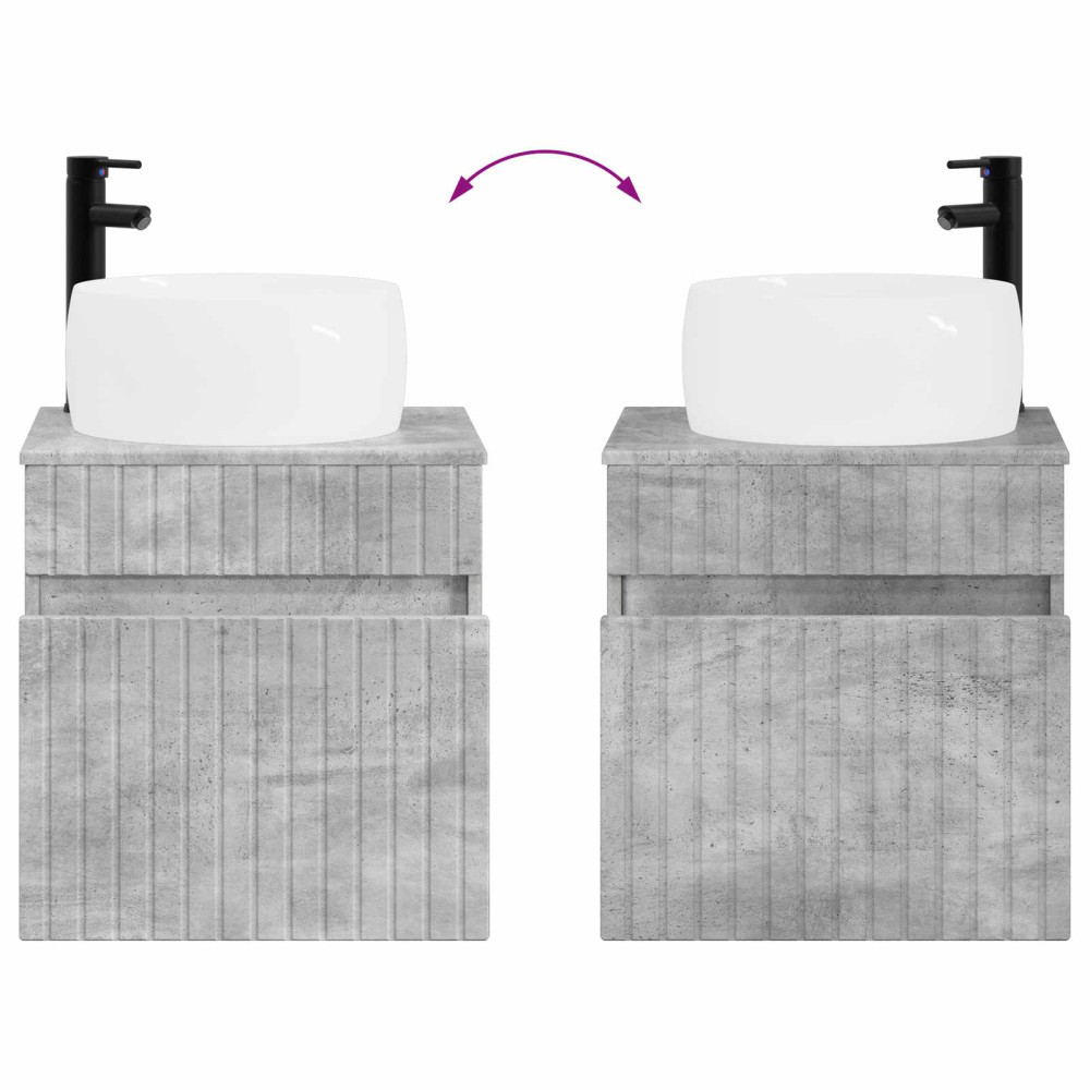 Produktbild för Väggmonterad handfatsspegel Betonggrå 49 x 44,5 x 66 cm