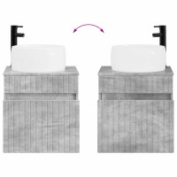 Produktbild för Väggmonterad handfatsspegel Betonggrå 49 x 44,5 x 66 cm