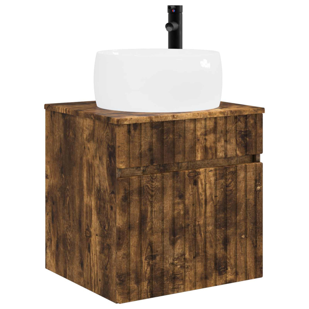 Produktbild för Väggmonterad handfatsspegel Rökt ek 49 x 44,5 x 66 cm