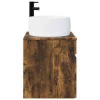 Produktbild för Väggmonterad handfatsspegel Rökt ek 49 x 44,5 x 66 cm