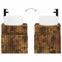 Produktbild för Väggmonterad handfatsspegel Rökt ek 49 x 44,5 x 66 cm