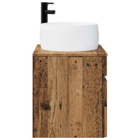 Produktbild för Väggmonterad handfatsspegel Gammalt trä 49 x 44,5 x 66 cm