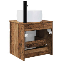 Produktbild för Väggmonterad handfatsspegel Gammalt trä 49 x 44,5 x 66 cm