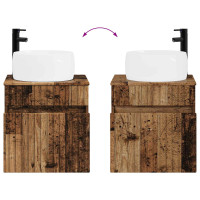 Produktbild för Väggmonterad handfatsspegel Gammalt trä 49 x 44,5 x 66 cm