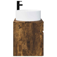 Produktbild för Väggmonterad handfatsspegel Rökt ek 49 x 44,5 x 65,5 cm