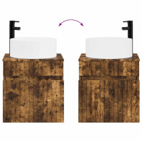 Produktbild för Väggmonterad handfatsspegel Rökt ek 49 x 44,5 x 65,5 cm